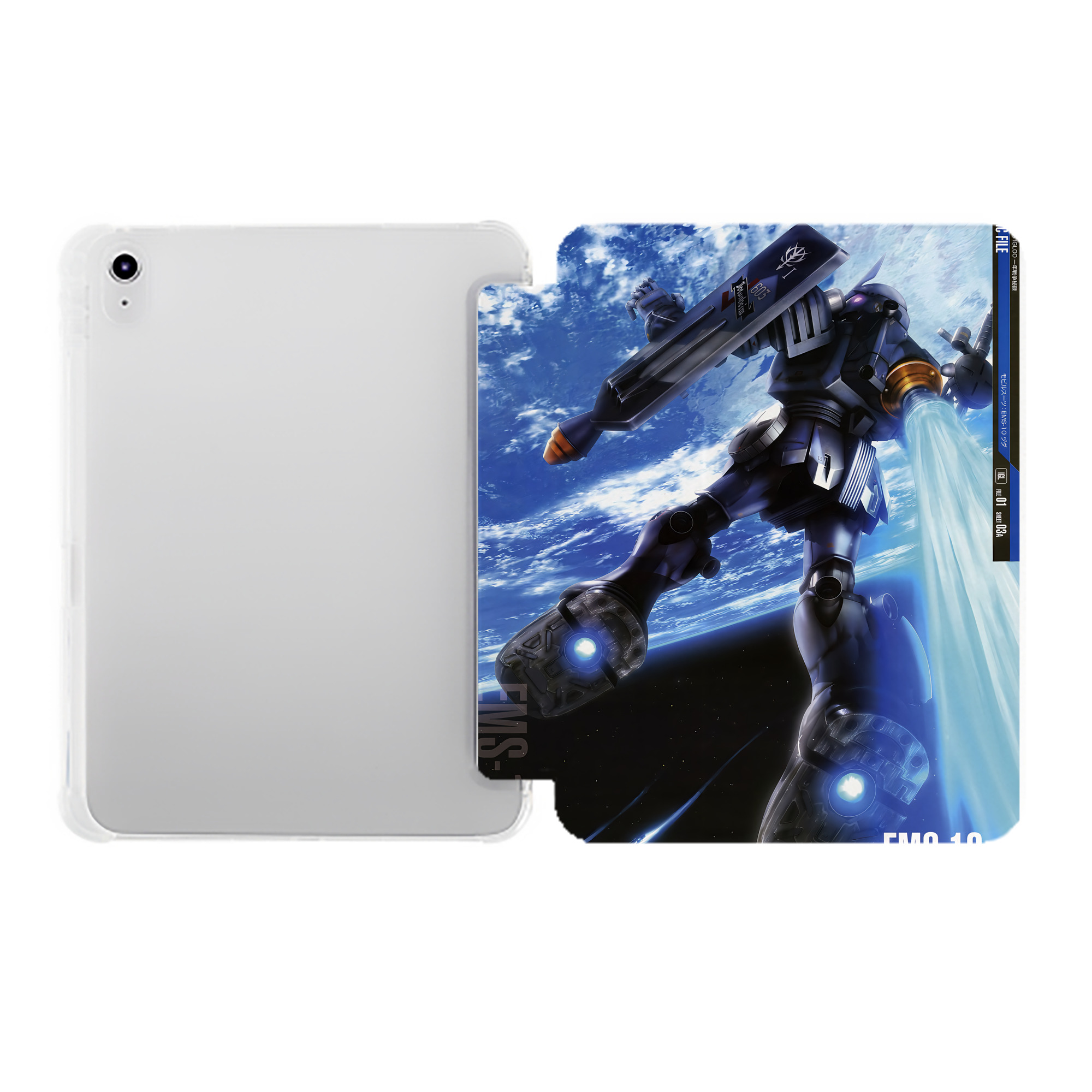 （画像用） 機動戦士ガンダム Mobile Suit Gundam IPad ケース ペン収納付き 三つ折りスタンド PUレザー×シリコン 対応機種9.5/10.5/10.9インチ
